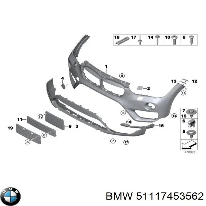 51117453562 BMW pára-choque dianteiro