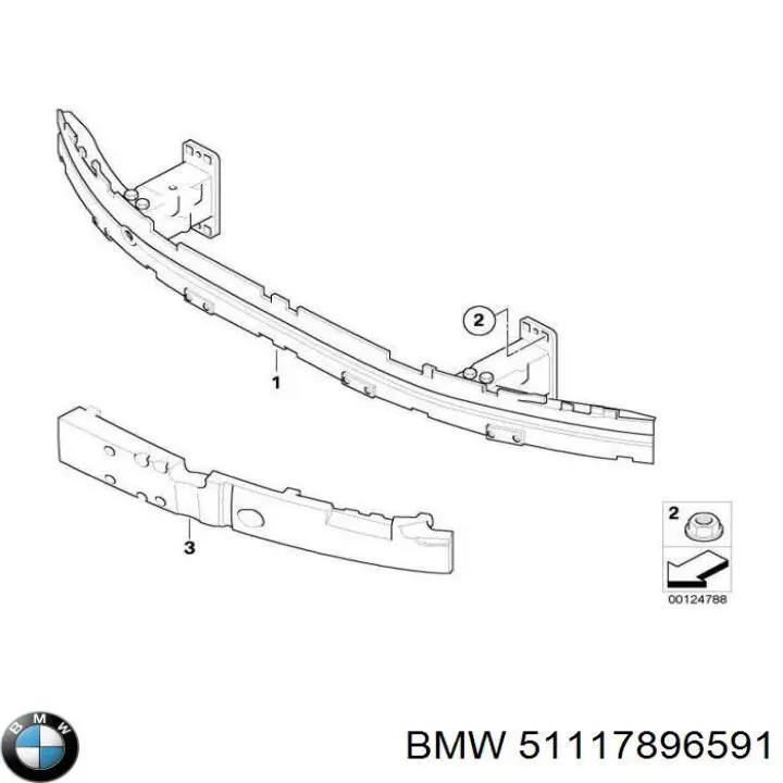 Купить 51117896591 BMW Абсорбер (наполнитель) бампера переднего