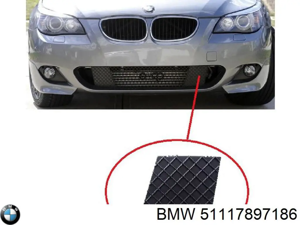 51117897186 BMW решетка бампера переднего левая