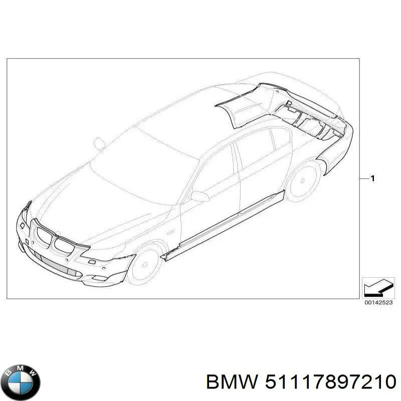 Cobertura de parachoques, enganche de remolque, delantera derecha 51117897210 BMW