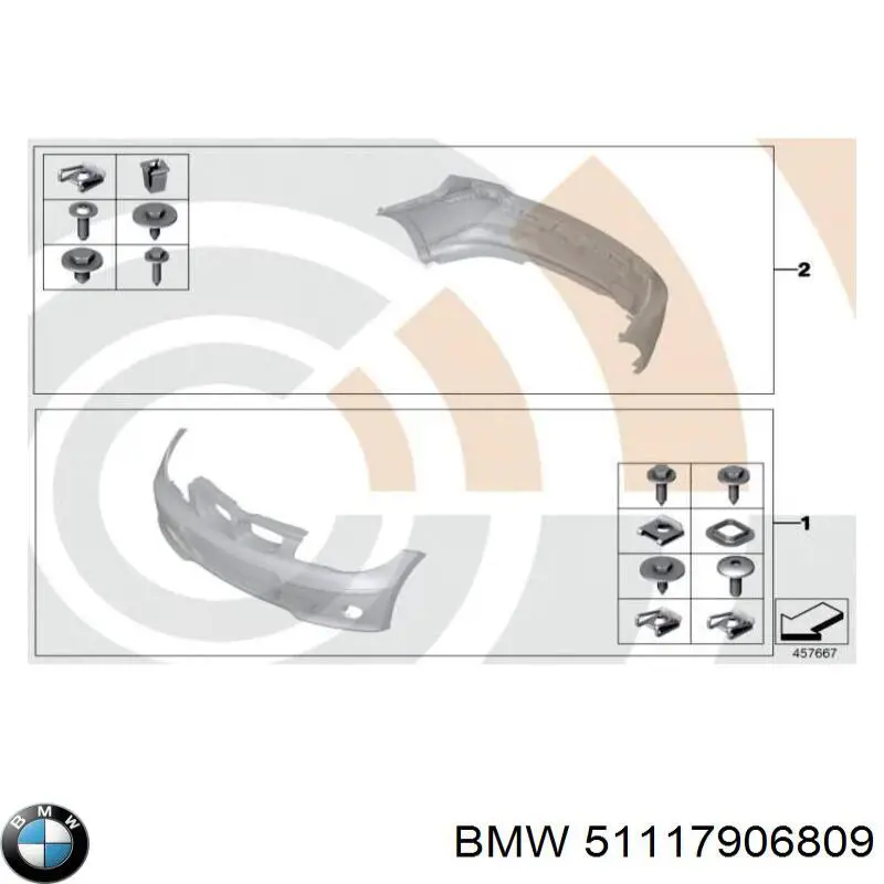 Решетка бампера переднего центральная BMW 51117906809 цена, от 23.25 USD