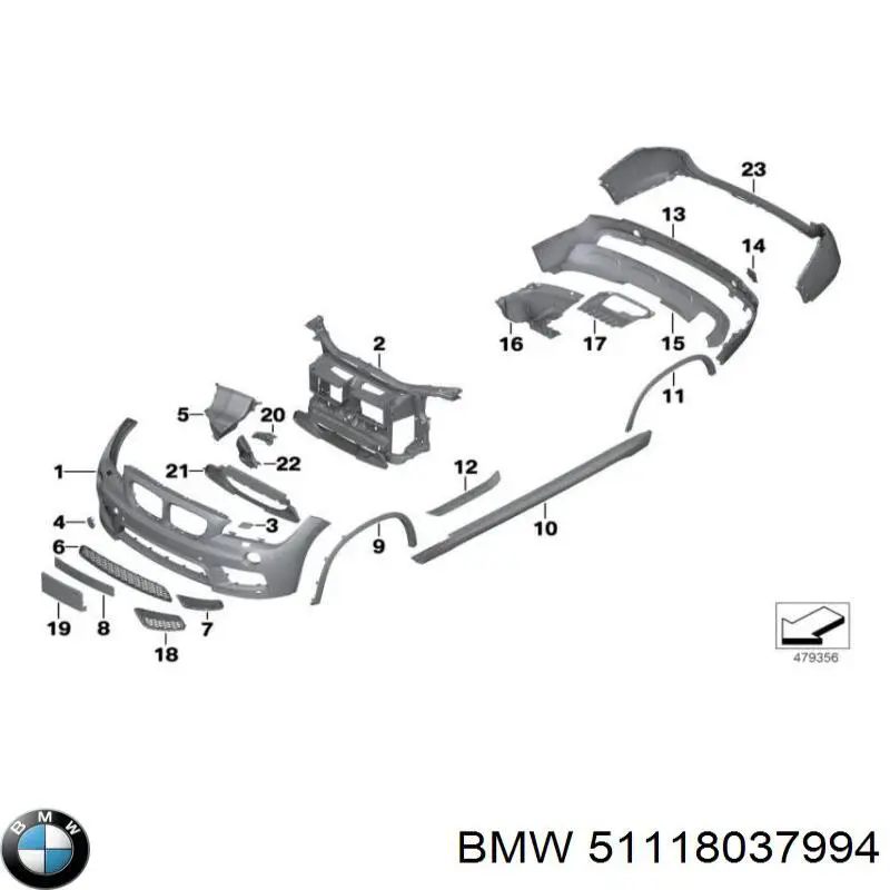 51118037994 BMW решетка бампера переднего центральная