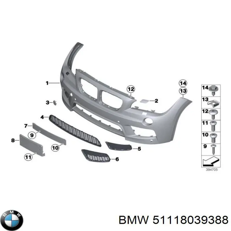 51118039388 BMW pára-choque dianteiro