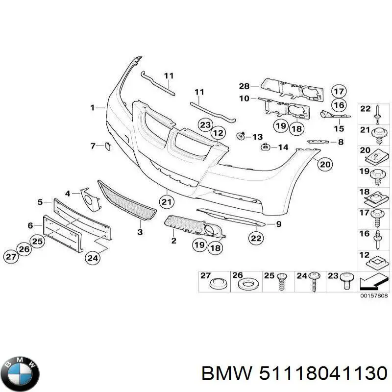 51118041130 BMW Бампер передний в сборе