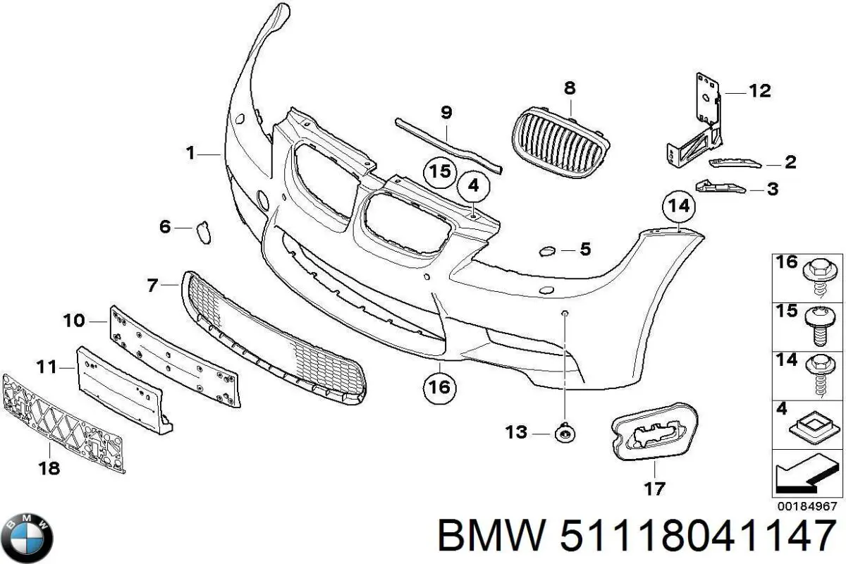 51118041147 BMW pára-choque dianteiro