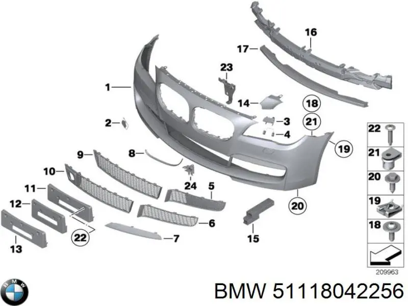 51118042256 BMW Наполнитель бампера переднего
