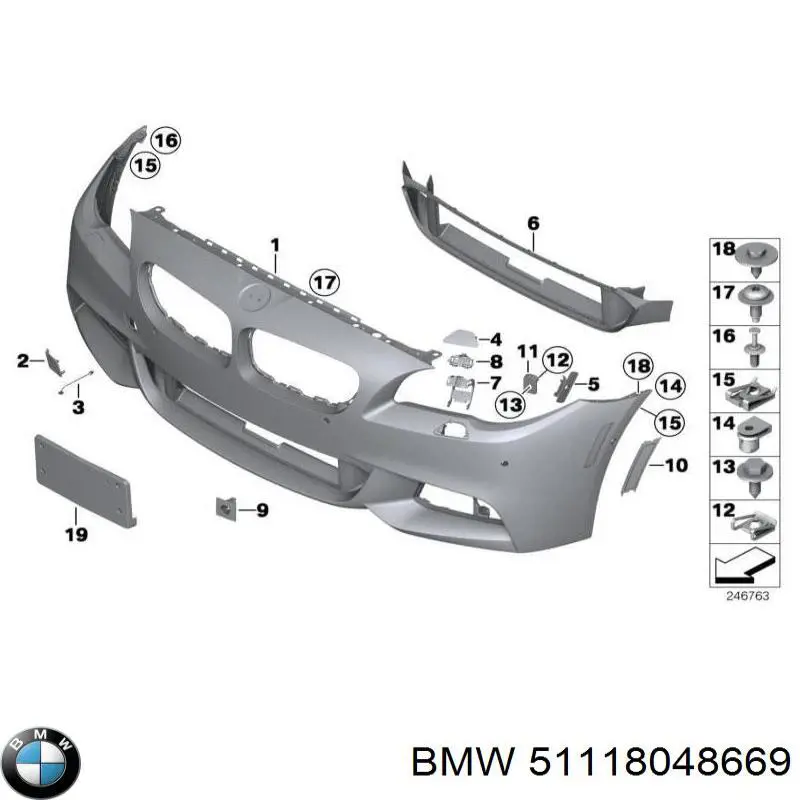 Передний бампер 51118048669 BMW