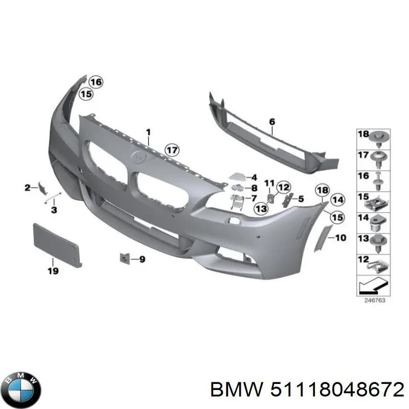 51118048672 BMW pára-choque dianteiro