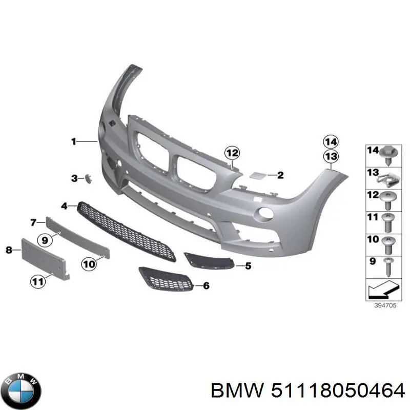 51118050464 BMW pára-choque dianteiro