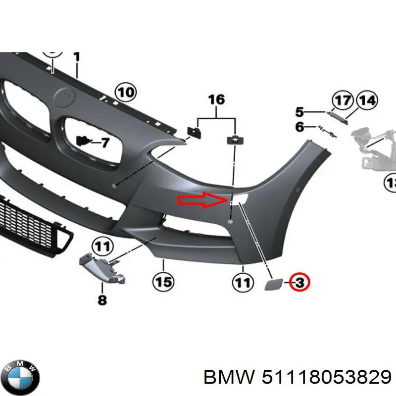 Купить 51118053829 BMW 