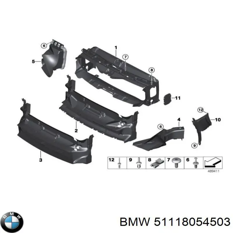 Решетка бампера переднего нижняя BMW 51118054503