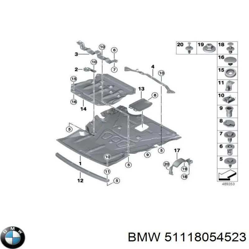 Кронштейн крепления защиты двигателя BMW 51118054523