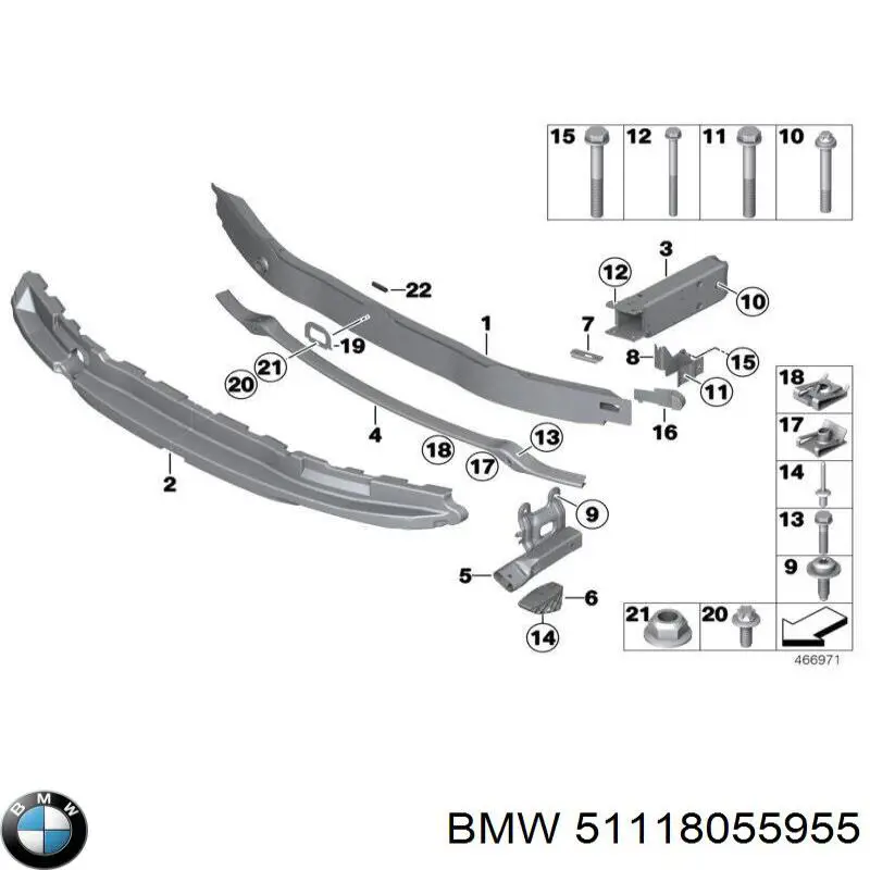51118055955 BMW Решетка бампера переднего левая