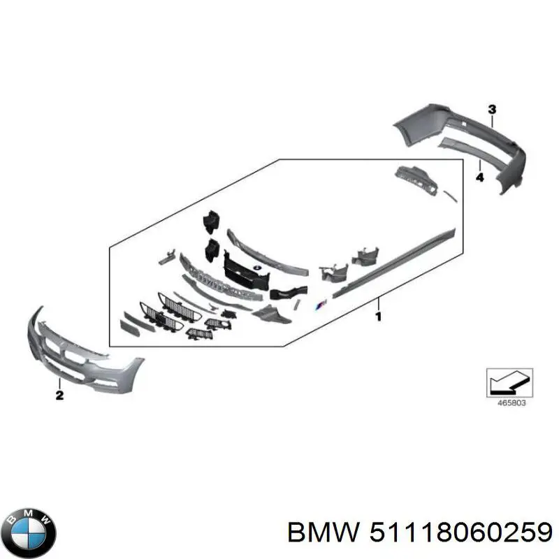 Передний бампер 51118060259 BMW