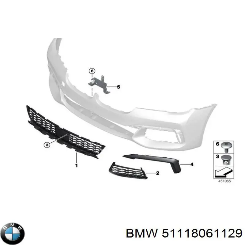 Кронштейн крепления противотуманной фары левой BMW 51118061129 цена, от 95.04 USD