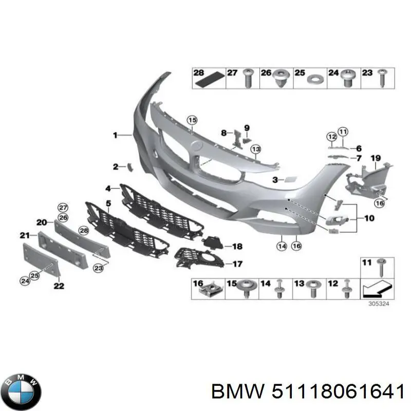 51118061641 BMW Бампер передний в сборе