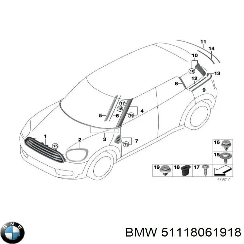 51118061918 BMW pára-choque dianteiro