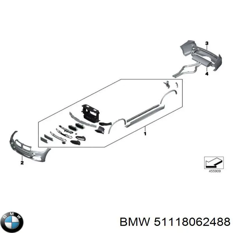 Бампер на авто BMW 51118062488 цена, от 1257.87 USD