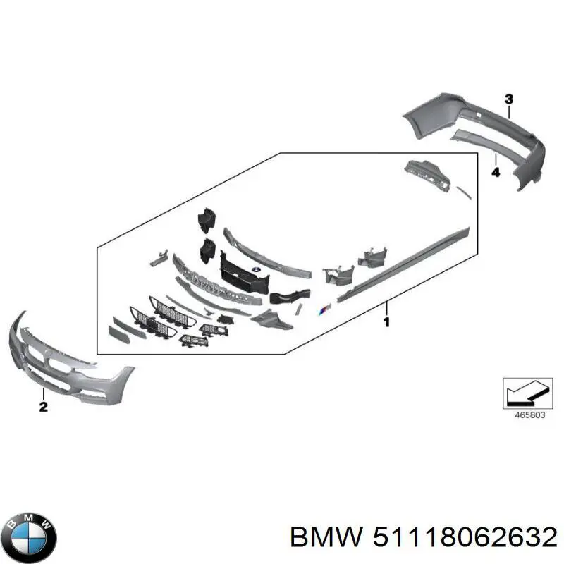 Заглушка, решетка противотуманных фар бампера переднего, правая BMW 51118062632 цена, от 25.96 USD
