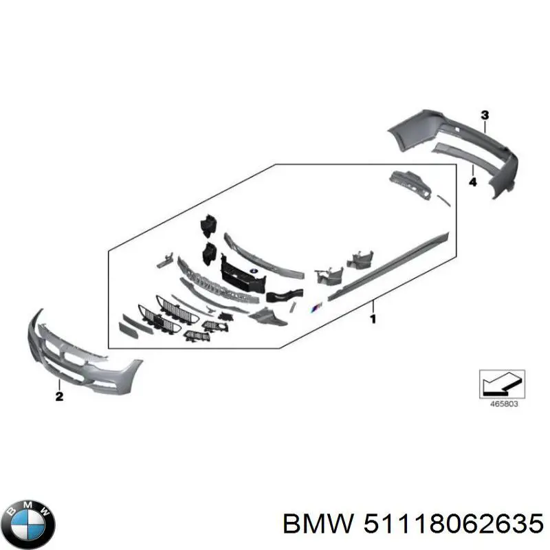 Решетка переднего бампера, левая BMW 51118062635 цена, от 8.37 USD