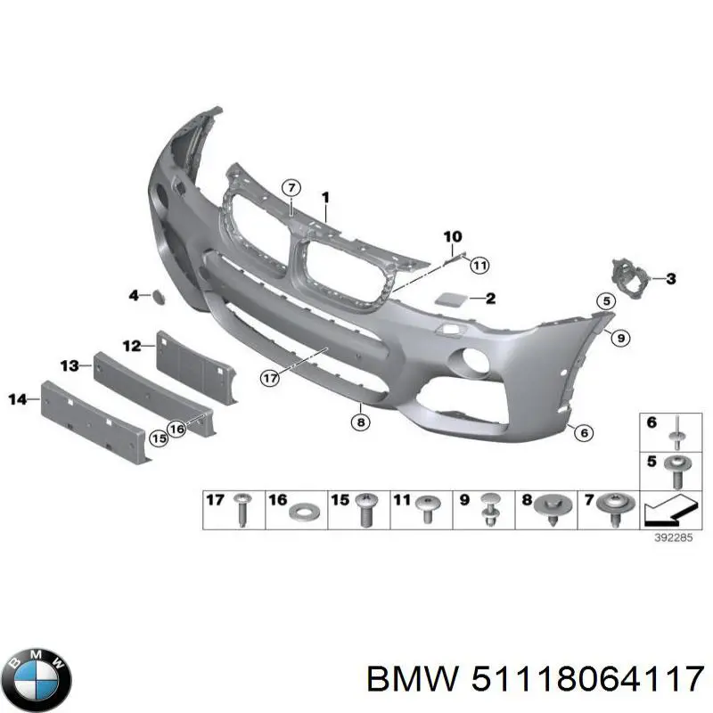 Бампер на авто BMW 51118064117 цена, от 296.28 USD
