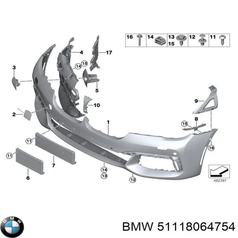 51118064754 BMW Бампер передний в сборе