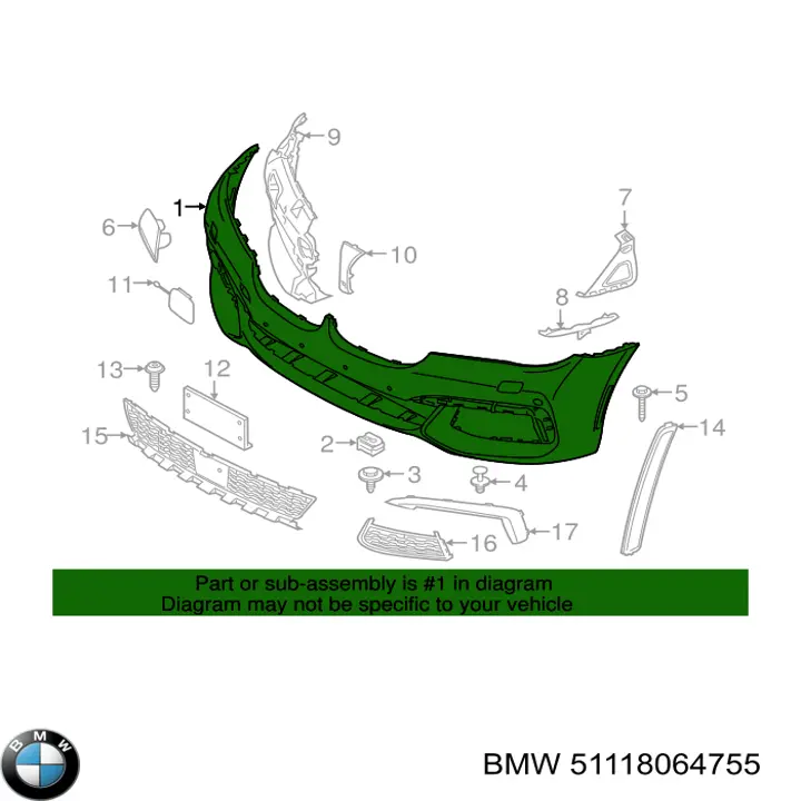Бампер на авто BMW 51118064755 цена, от 281.46 USD