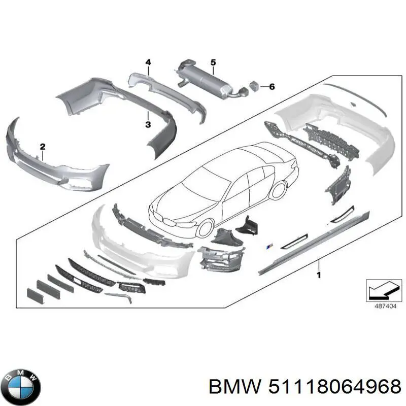 Soporte, faro antiniebla derecho 51118064968 BMW