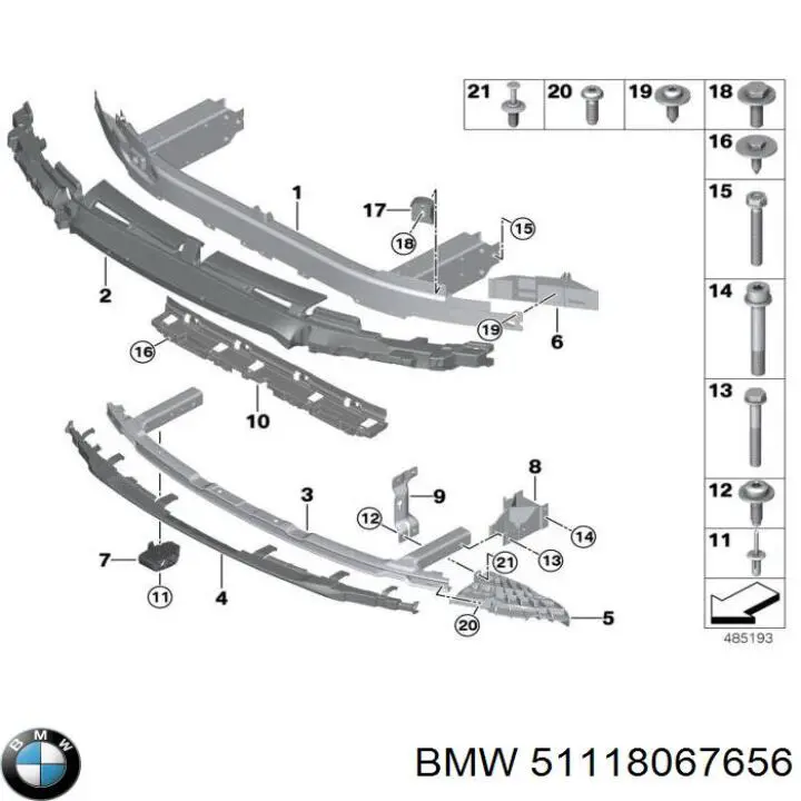 Энергопоглотитель переднего бампера BMW 51118067656 цена, от 54.23 USD