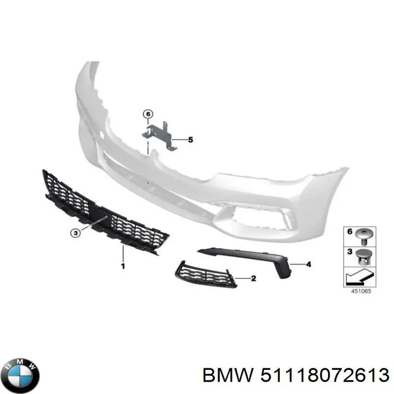 Решетка переднего бампера, левая BMW 51118092713 цена, от 57.24 USD