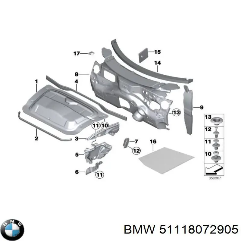  BMW 51118072905 цена, от 42.24 USD