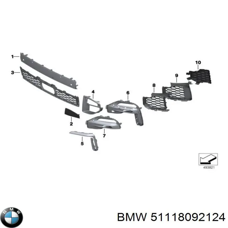 51118092124 BMW заглушка бампера буксировочного крюка передняя левая