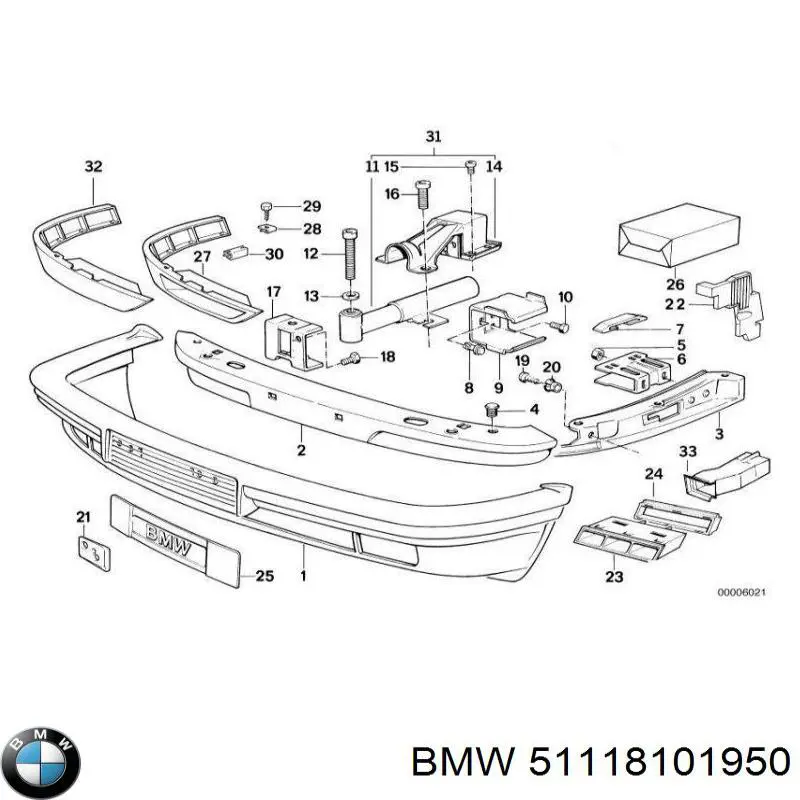 51111908499 BMW передний бампер