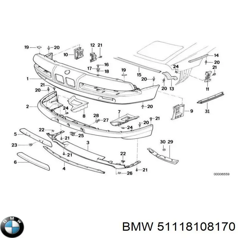 Бампер на авто BMW 51118108170 цена, от 1283.38 USD