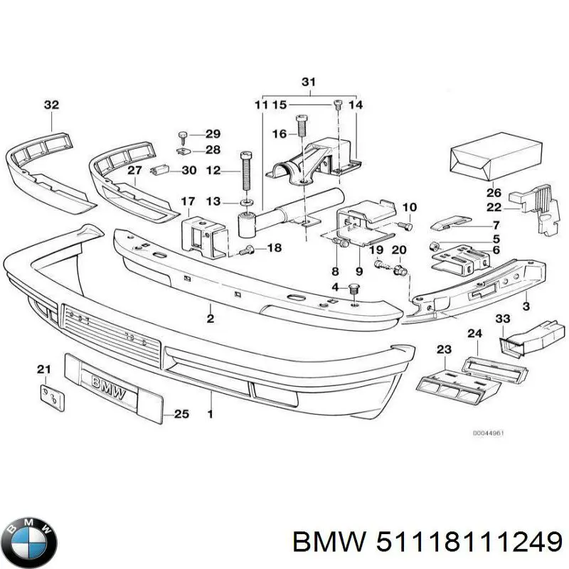 51118111249 BMW передний бампер