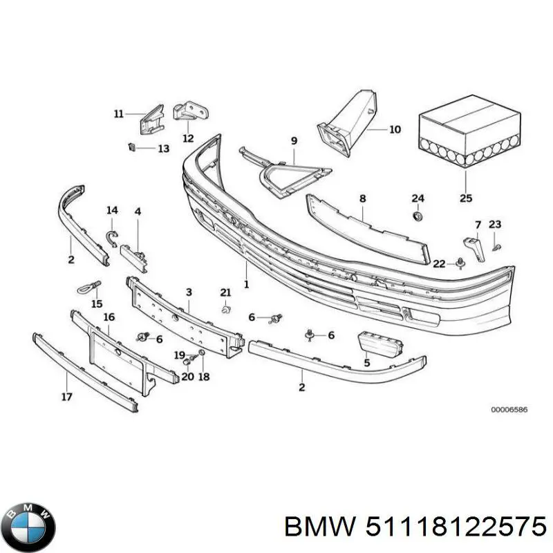 Направляющая переднего бампера левая 51118122575 BMW