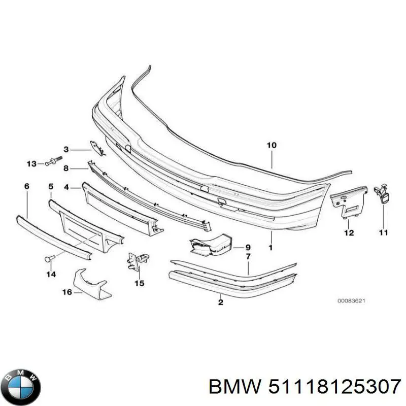  Кронштейн бампера переднего левый BMW 7 