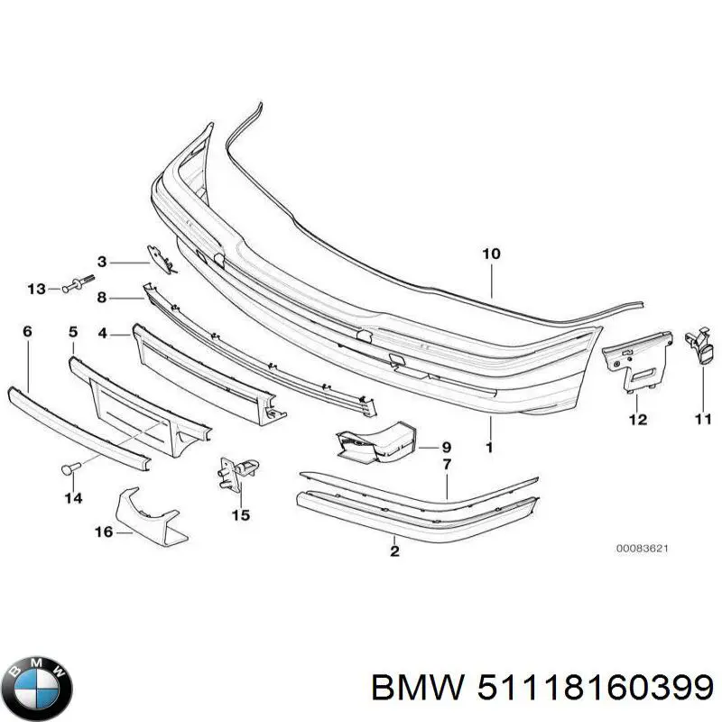 Заглушка буксировочного крюка 51118160399 BMW