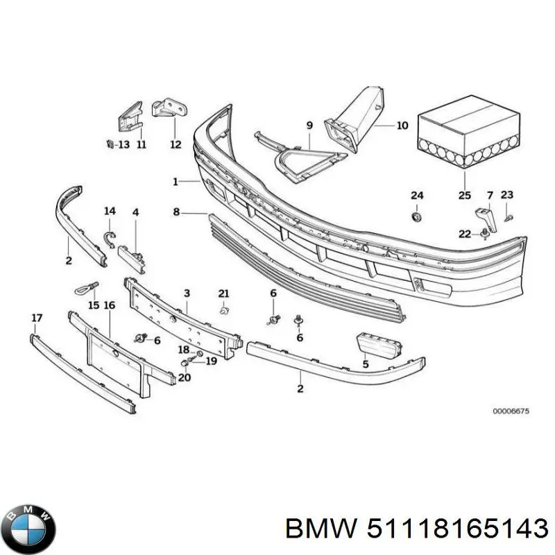 51118165143 BMW передний бампер
