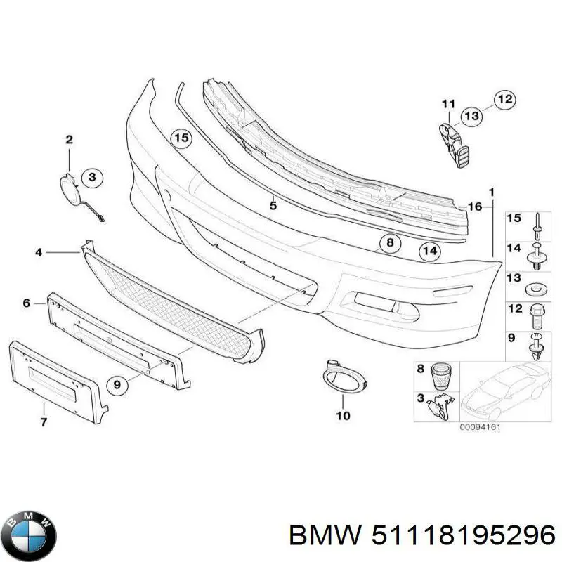 Кронштейн бампера переднего правый на BMW 3 (E46) купить.