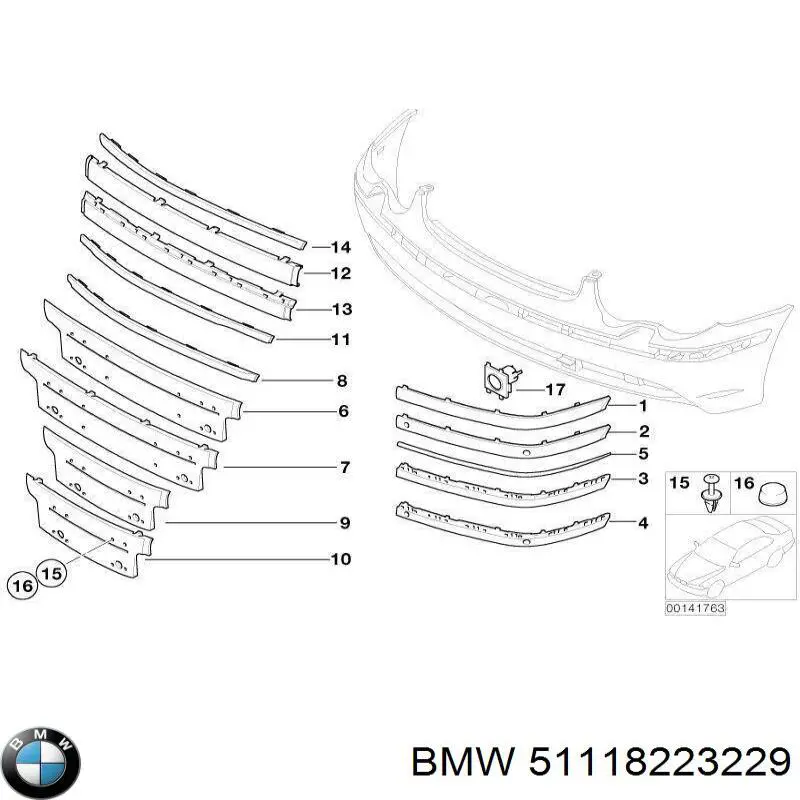 Панель крепления номерного знака переднего на BMW 7 (E65,66) купить.