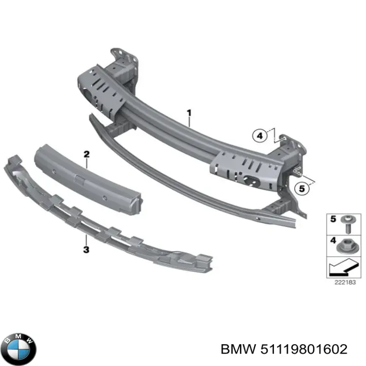 Энергопоглотитель переднего бампера BMW 51119801602 цена, от 38.09 USD