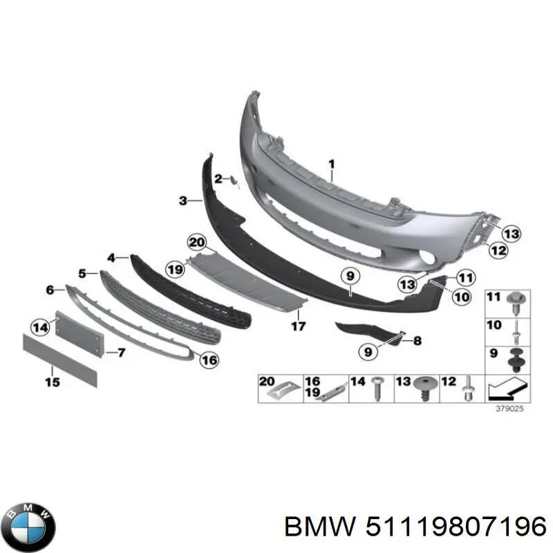 51119807196 BMW передний бампер