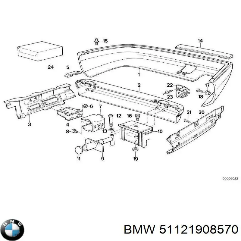 Бампер задний BMW 7 E32 (Бмв 7)