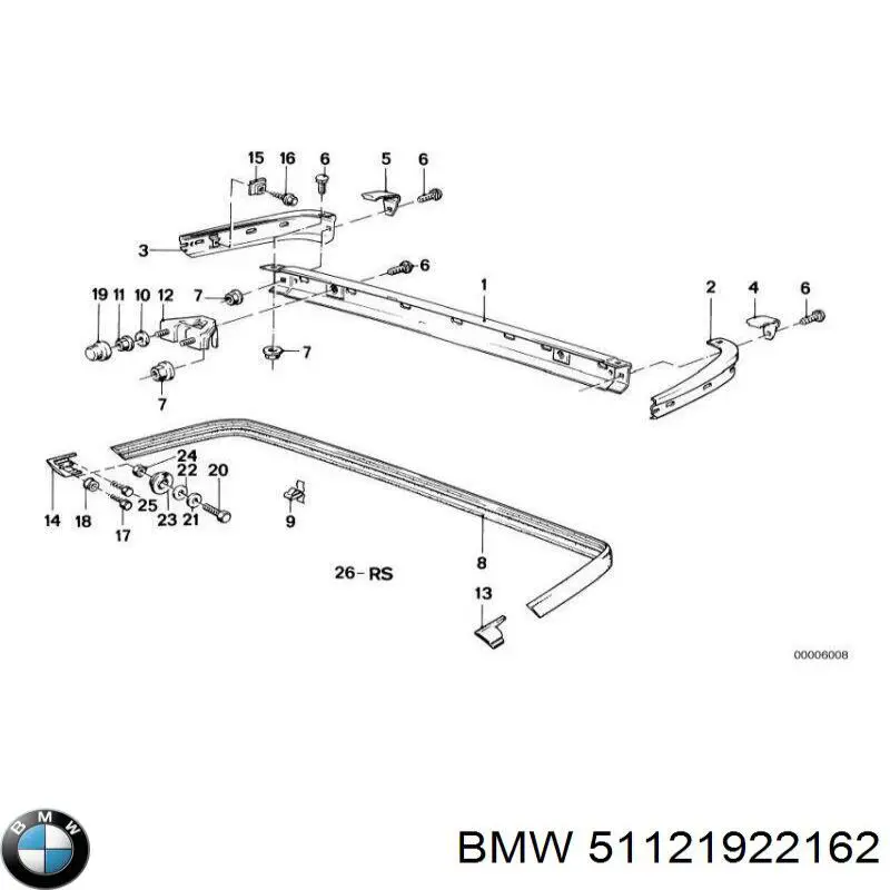 Купить 51121922162 BMW Бампер задний, правая часть