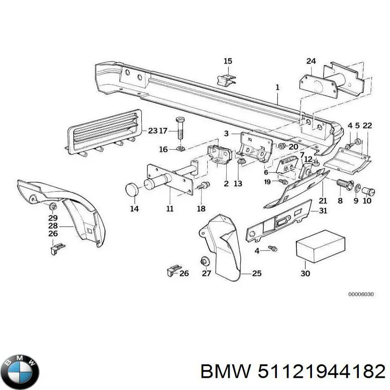 Reforçador do pára-choque traseiro para BMW 5 (E34)
