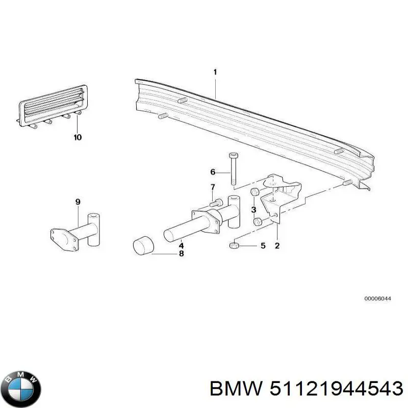 51121944543 BMW направляющая заднего бампера