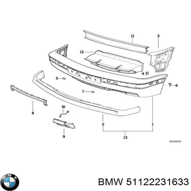 Заглушка бампера буксировочного крюка передняя 51122231633 BMW