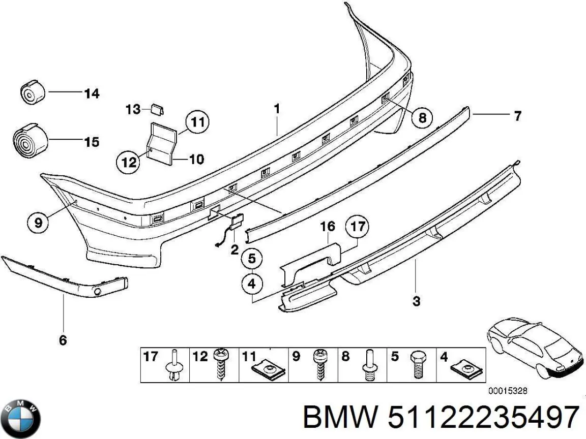 51122235497 BMW Заглушка бампера буксировочного крюка задняя