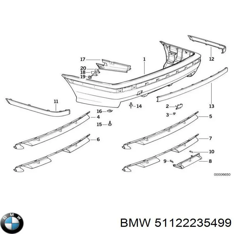 Бампер задний BMW 3 E36 (Бмв 3)
